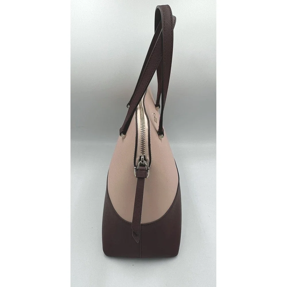 Kate Spade Maise Medium Dome Satchel Pink Wine‎ Colorblock Saffiano Leather